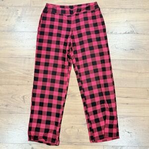 Soma Buffalo Check Super Soft PJ Pants Red Black Plaid Pajamas Sz M Lounge